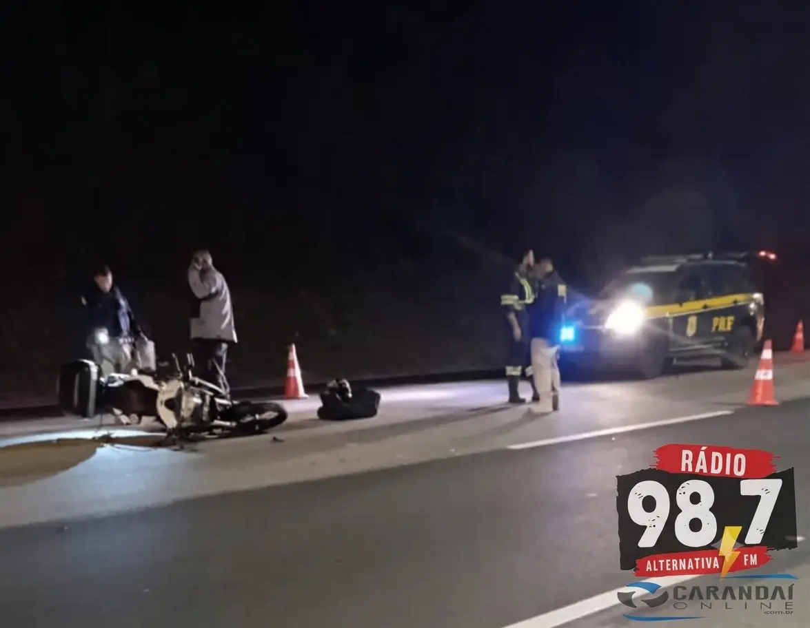 Acidente entre carro e moto é registrado na 040 em Carandaí